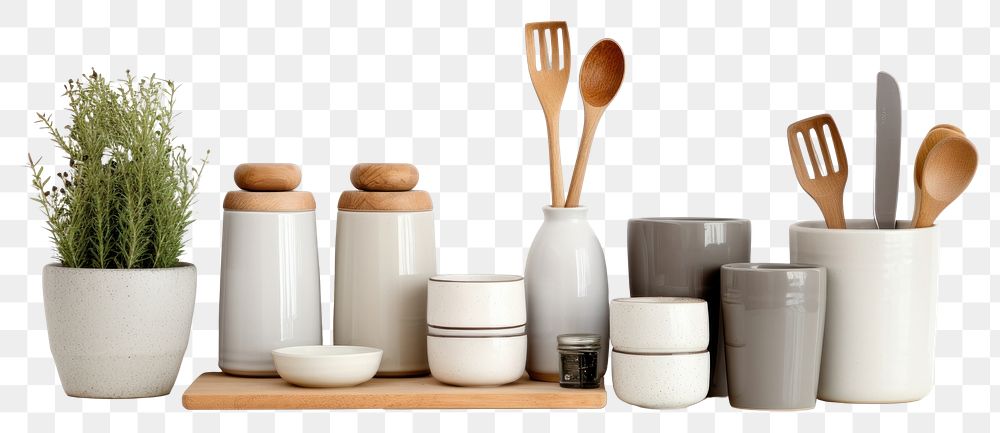 PNG Kitchen shelf spoon arrangement