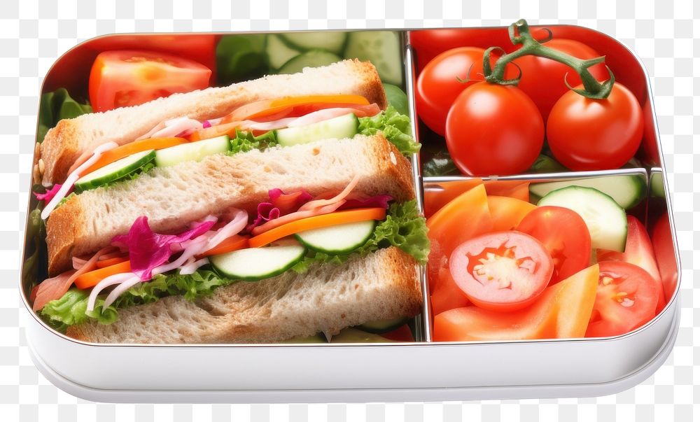 PNG Lunch box sandwich food meal. AI generated Image by rawpixel.