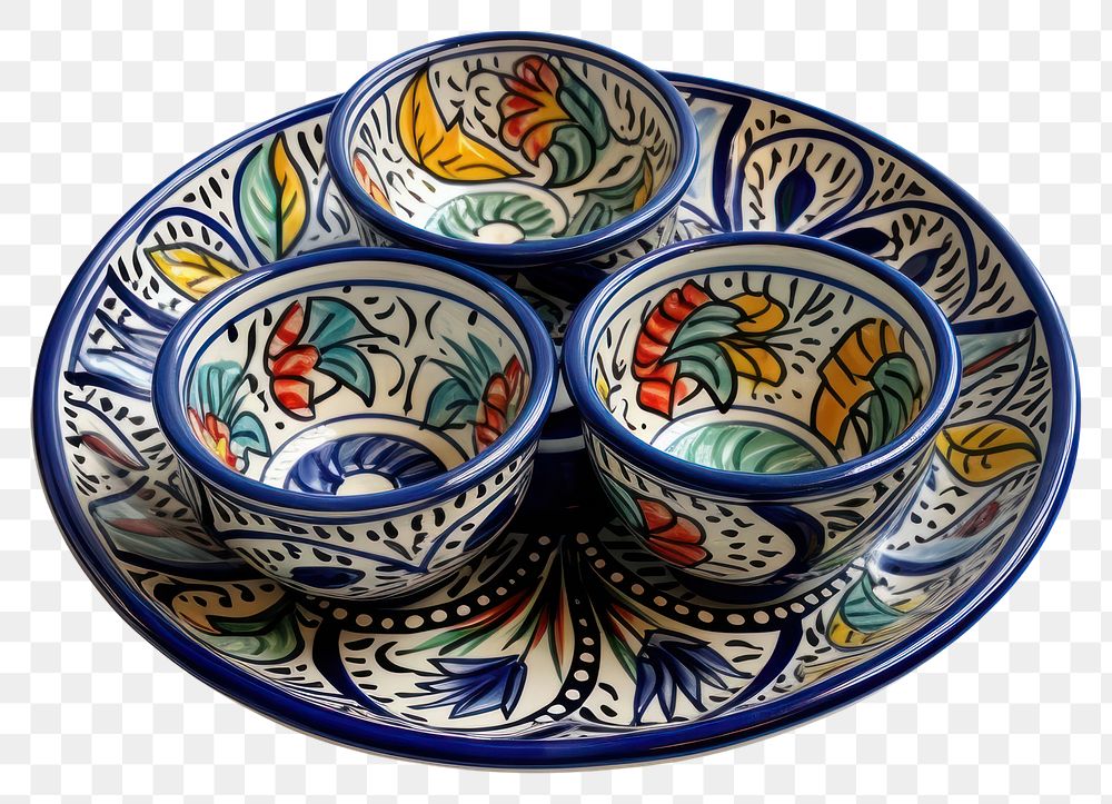 PNG Appetizer tray Mexican Talavera porcelain platter. AI generated Image by rawpixel.