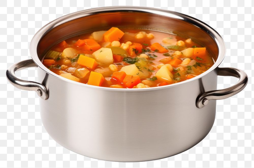 PNG Stainless steel pot dish bowl stew. AI generated Image by rawpixel.