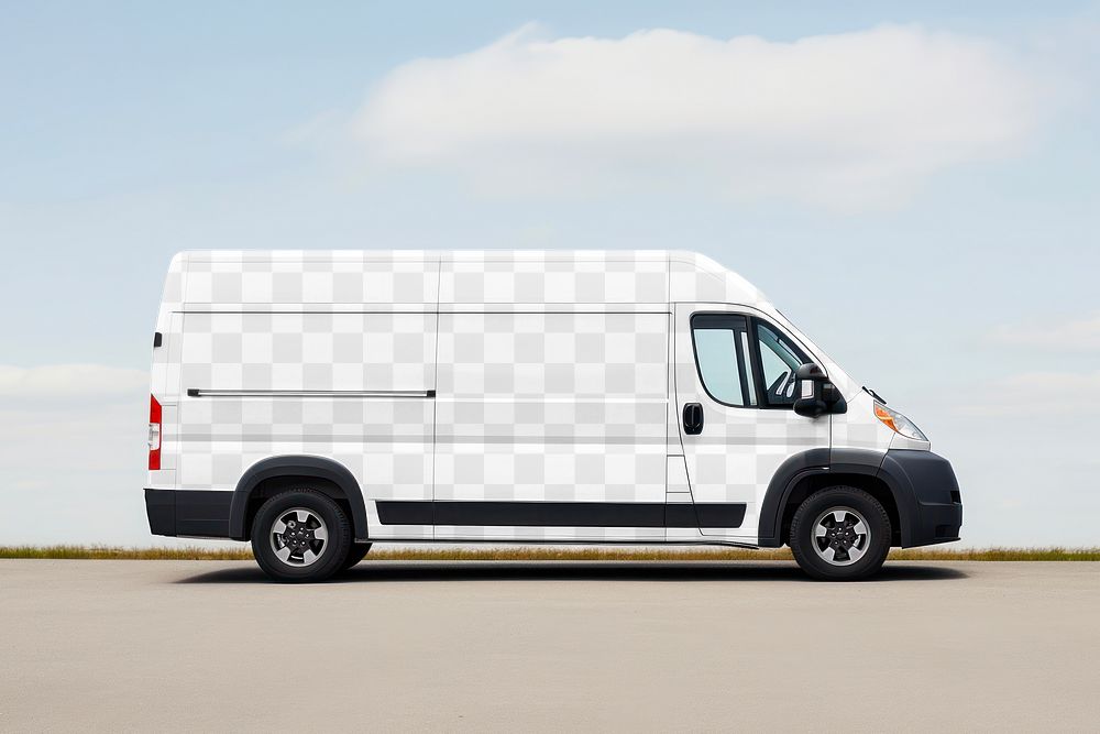 Delivery van, png transparent mockup