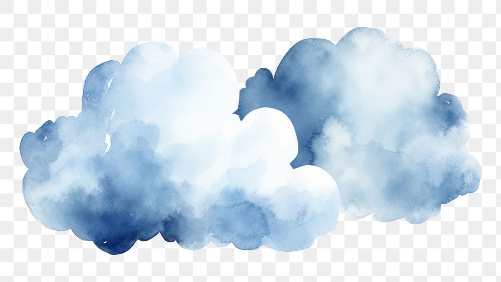 PNG Watercolor clouds blue backgrounds nature white. AI generated Image by rawpixel.
