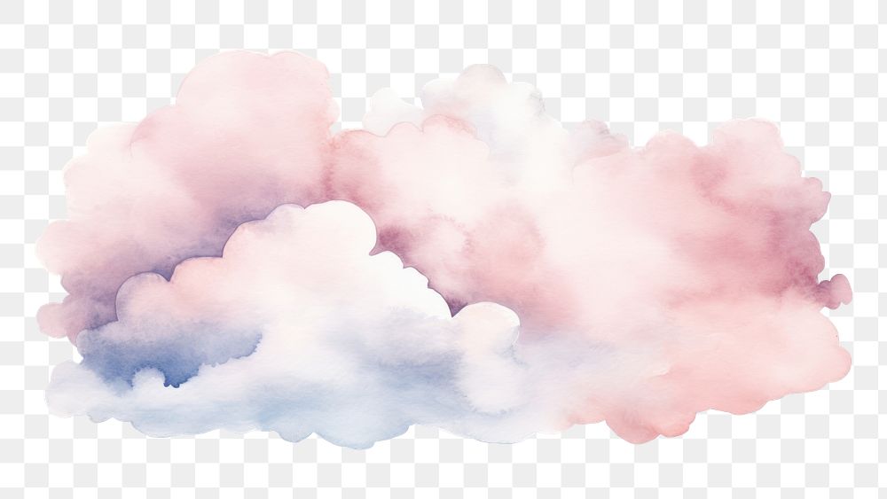 PNG Watercolor clouds dawn backgrounds outdoors nature. AI generated Image by rawpixel.