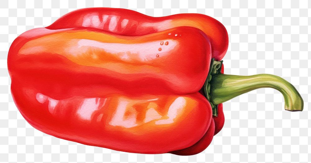 PNG Bellpepper watercolor vegetable plant food. AI generated Image by rawpixel.