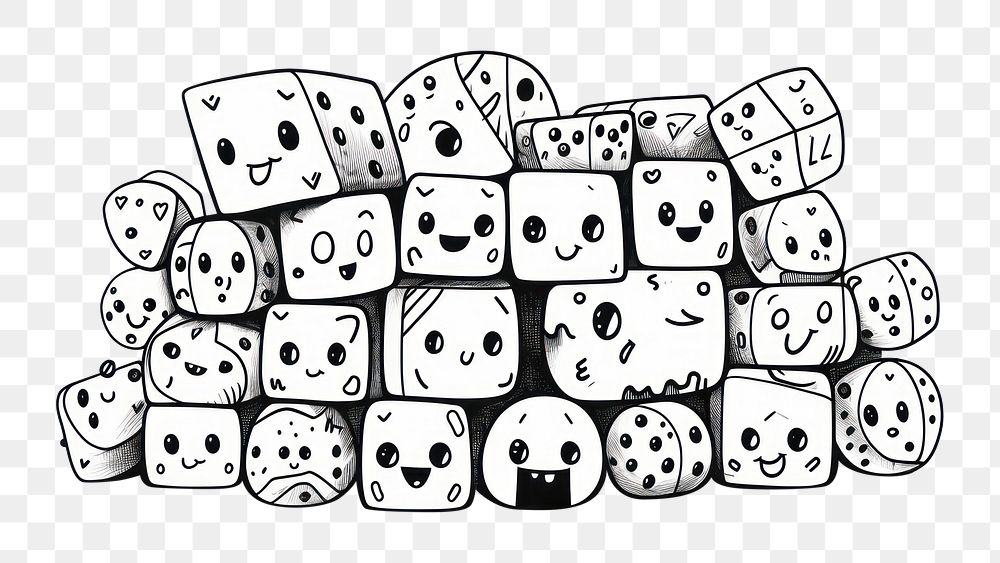 PNG Dice game line recreation. AI generated Image by rawpixel.