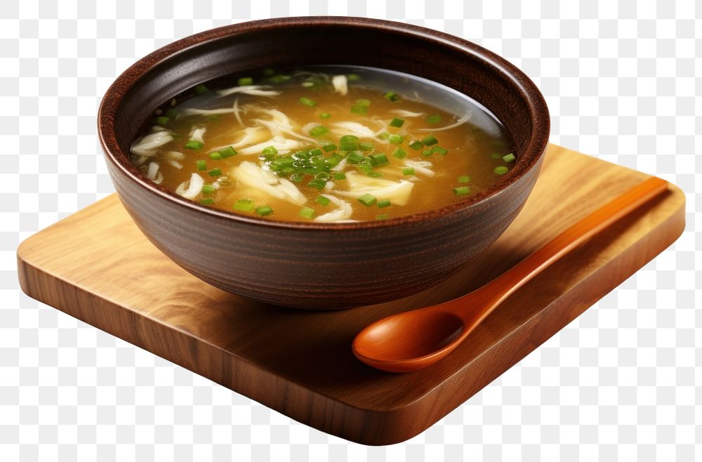 PNG Miso soup spoon food meal. AI generated Image by rawpixel.