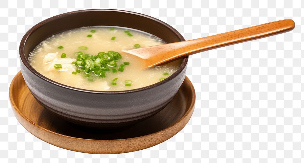 PNG Miso soup spoon food meal. AI generated Image by rawpixel.