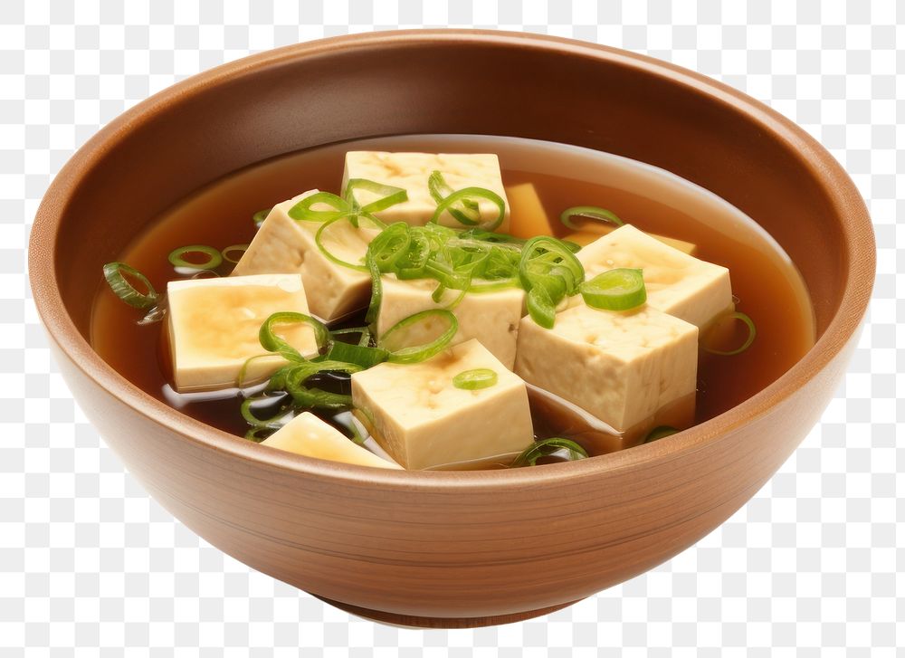 PNG Miso soup tofu food meal bowl. AI generated Image by rawpixel.