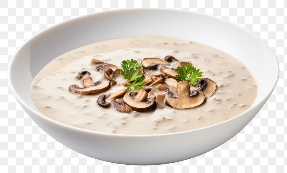 PNG Mushroom soup plate food meal. AI generated Image by rawpixel.