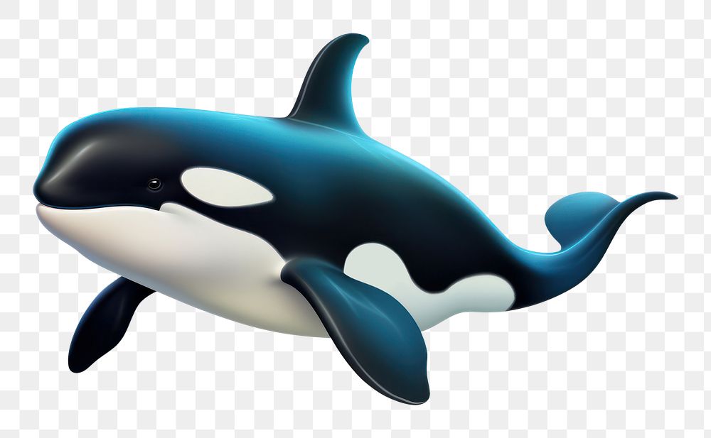 PNG Orca cartoon 3d realistic animal mammal whale. AI generated Image by rawpixel.