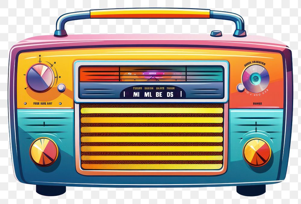 PNG Radio illustration colorful electronics technology multimedia. 