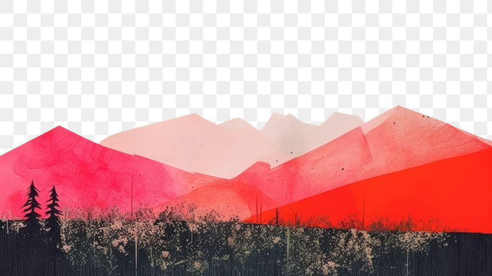 PNG Minimal landscape art outdoors painting. AI generated Image by rawpixel.