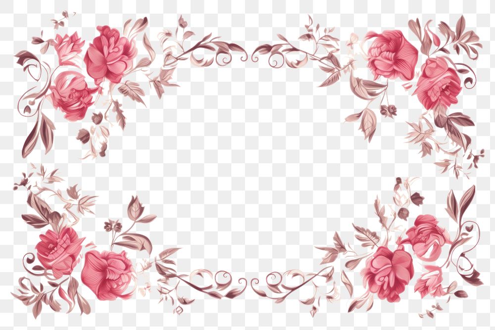 PNG Simple vintage style border backgrounds pattern flower. AI generated Image by rawpixel.