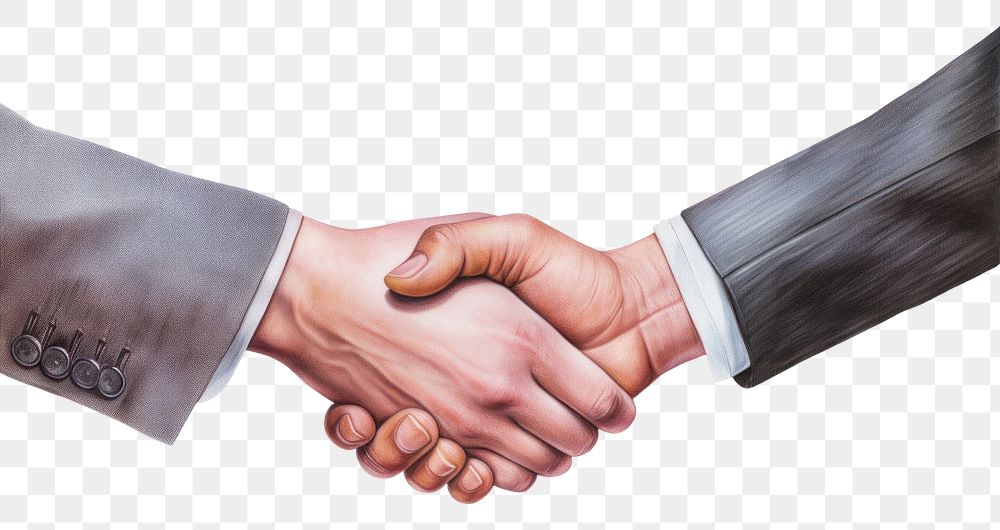 PNG Business handshake white background agreement greeting. AI generated Image by rawpixel.