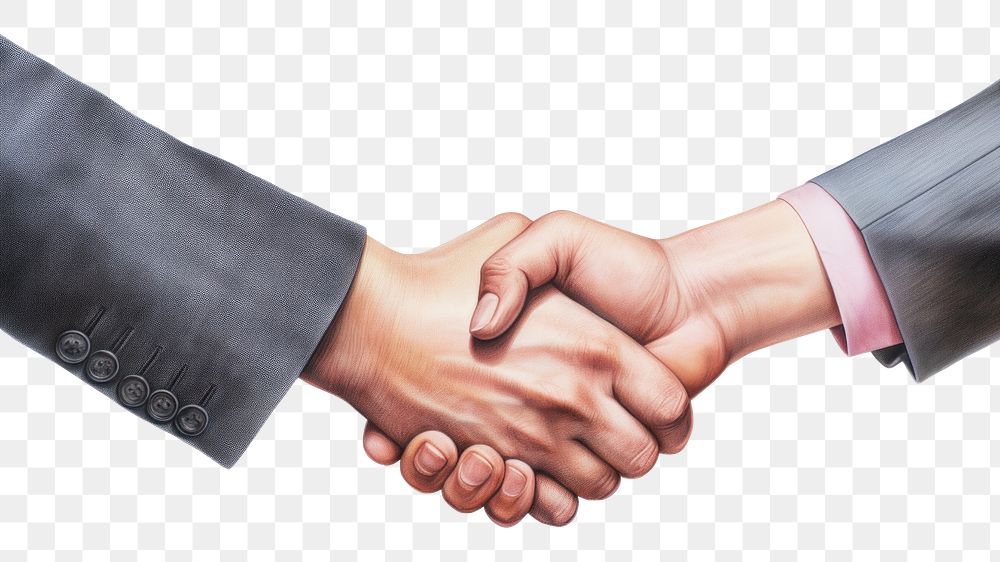 PNG Business handshake white background agreement greeting. 