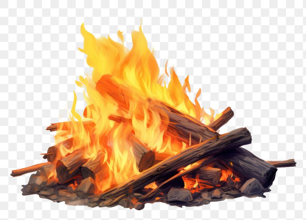 PNG Bon fire bonfire white background fireplace. AI generated Image by rawpixel.