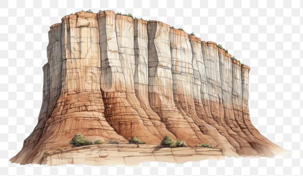 PNG Cliff outdoors drawing nature. AI generated Image by rawpixel.