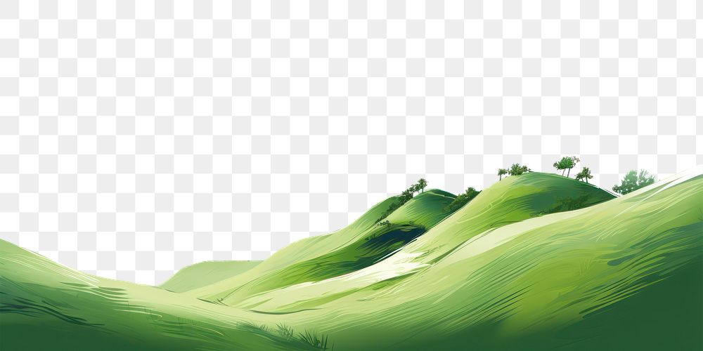 PNG Green hill aesthetic landscape grassland outdoors. 