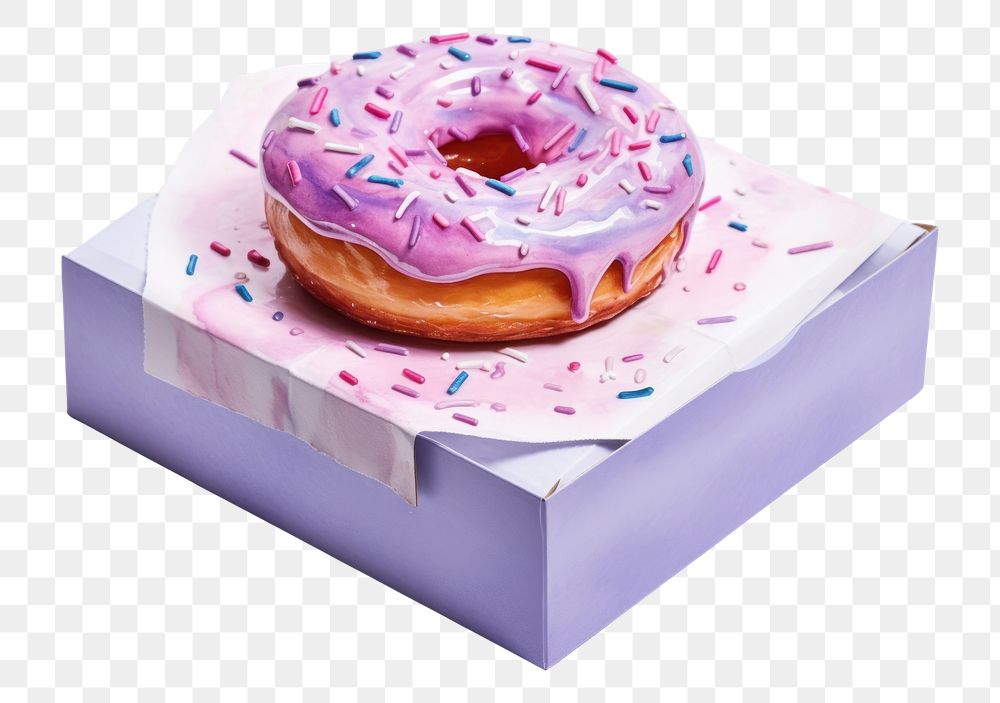 PNG Donut dessert purple icing. AI generated Image by rawpixel.