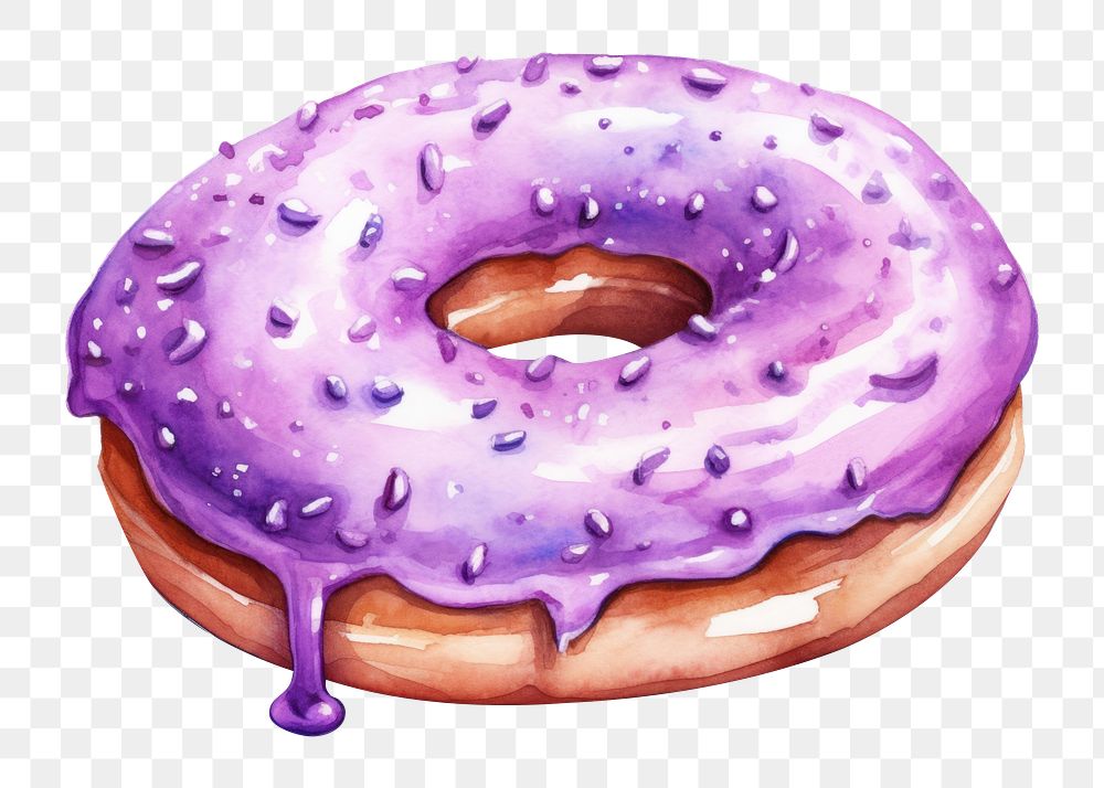 PNG Donut dessert purple food. AI generated Image by rawpixel.