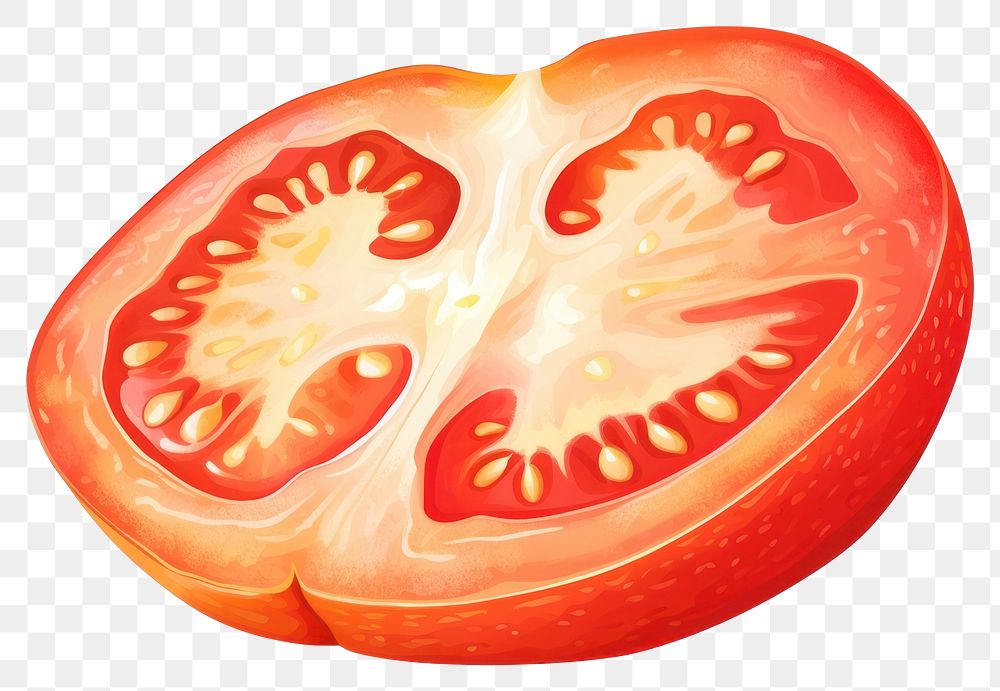 PNG Tomato vegetable sliced plant. 