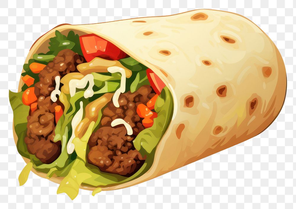 PNG Burritos burrito food vegetable. AI generated Image by rawpixel.