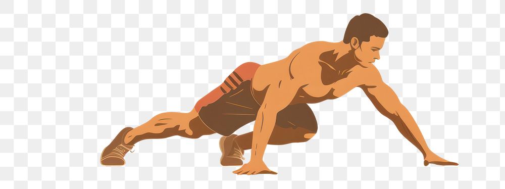 PNG Pushups exercise sports adult. AI generated Image by rawpixel.