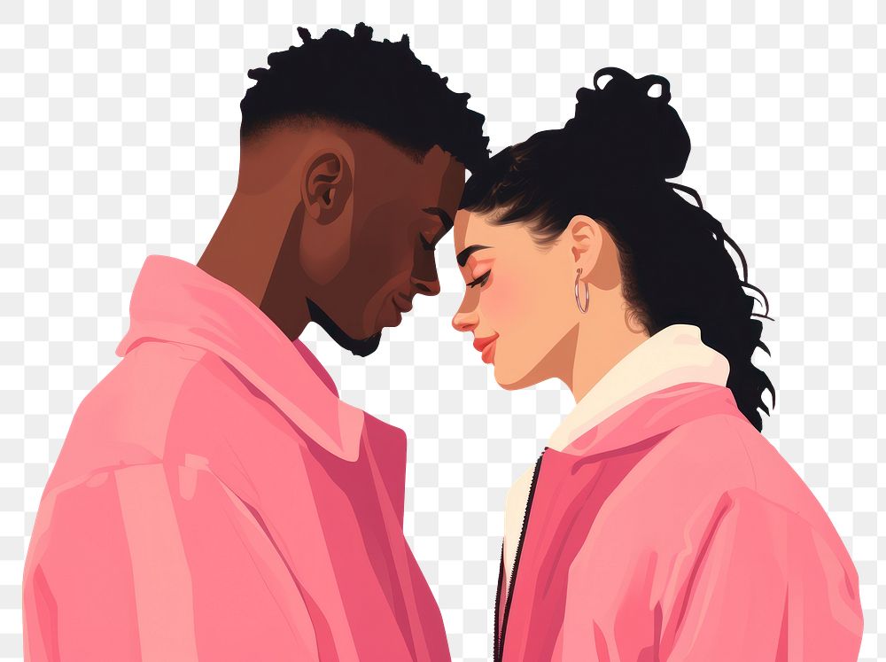 PNG Couple dating adult pink face. AI generated Image by rawpixel.