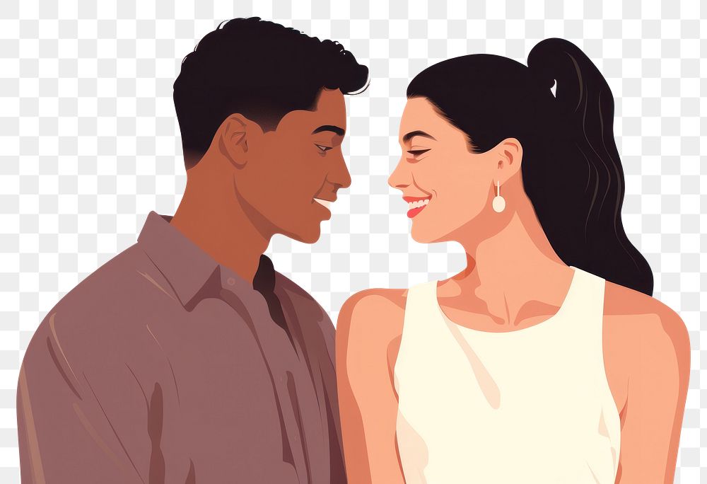 PNG Couple dating adult face pink background. AI generated Image by rawpixel.