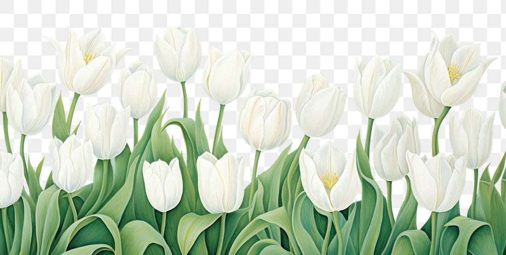 PNG White tulips blossom flower petal. 