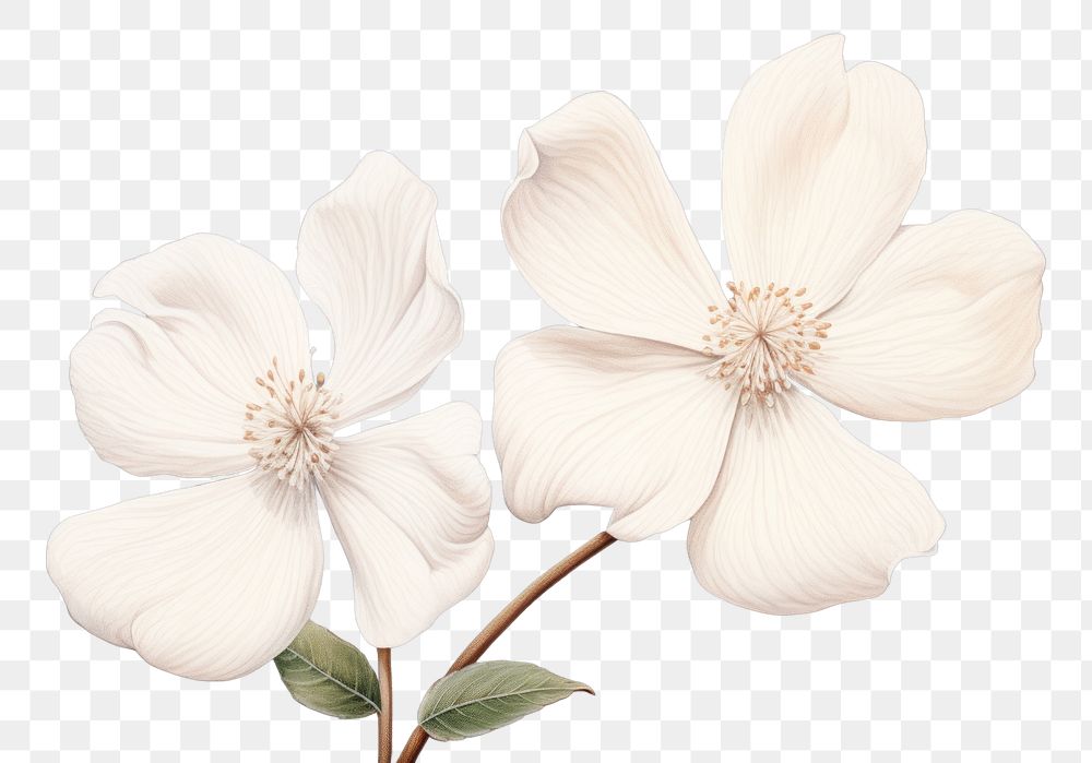 PNG White flower blossom petal plant. AI generated Image by rawpixel.