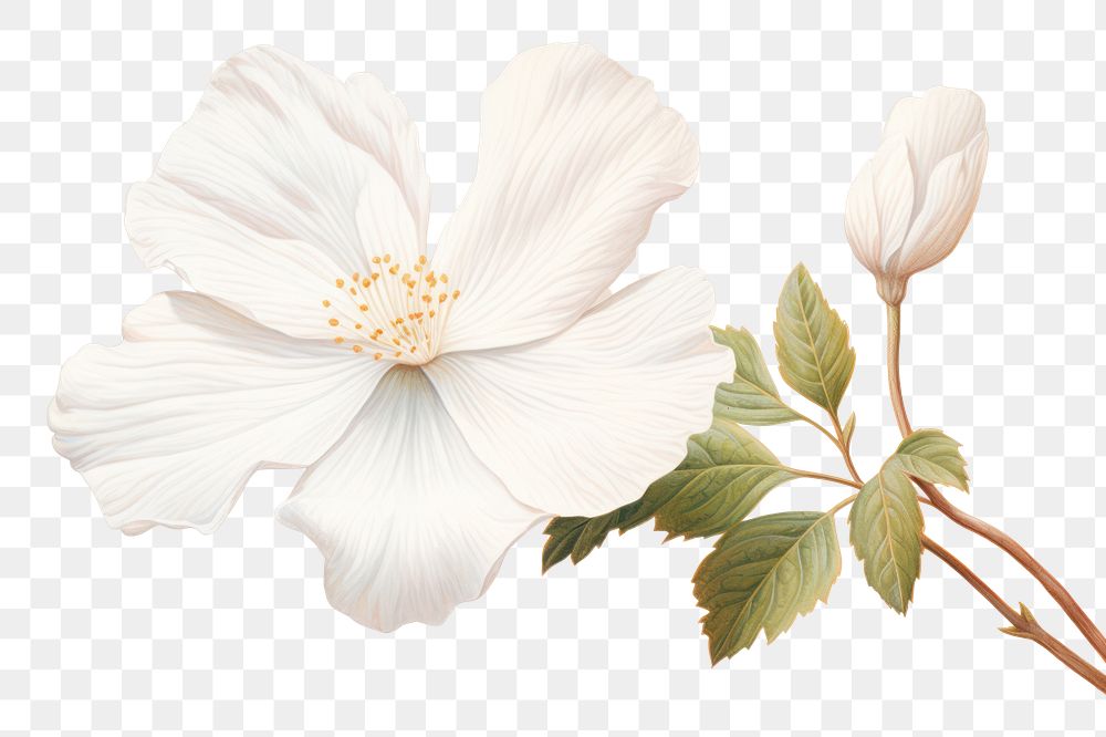 PNG White flower hibiscus blossom petal. AI generated Image by rawpixel.