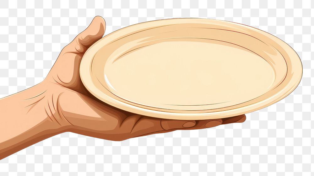 PNG Platter holding plate hand. 