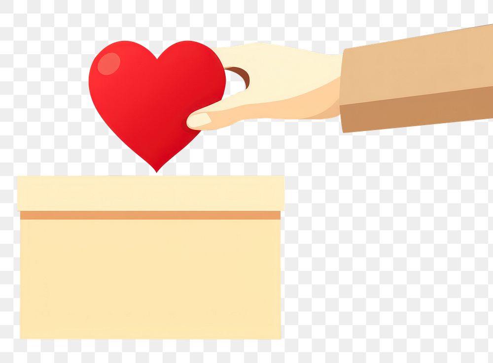 PNG Put heart box hand cardboard. AI generated Image by rawpixel.
