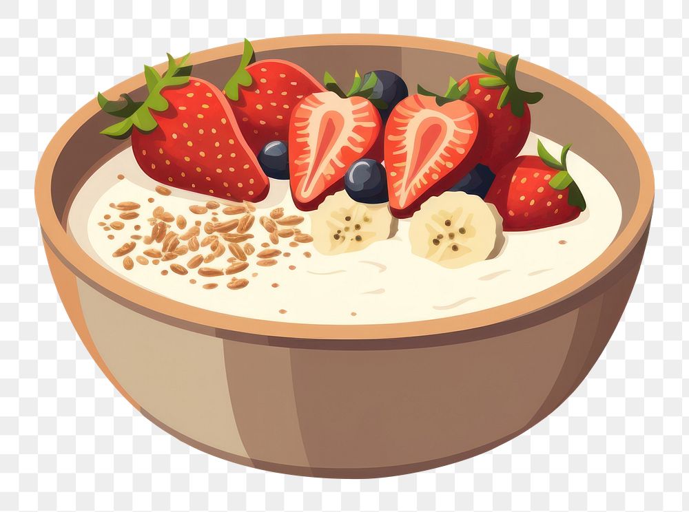 PNG Smoothie bowl food strawberry dessert. AI generated Image by rawpixel.