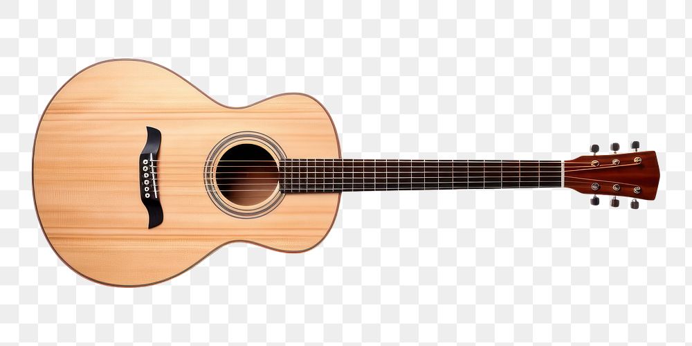 PNG Acoustic guitar music musical instrument white background. AI generated Image by rawpixel.