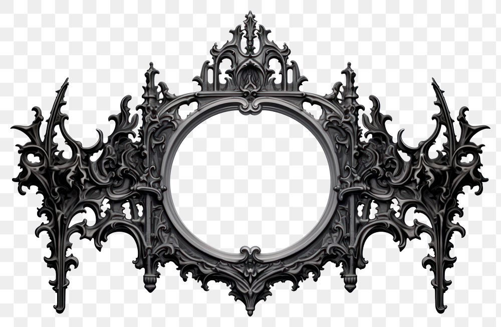PNG Gothic architectural decorative frame black architecture monochrome. AI generated Image by rawpixel.