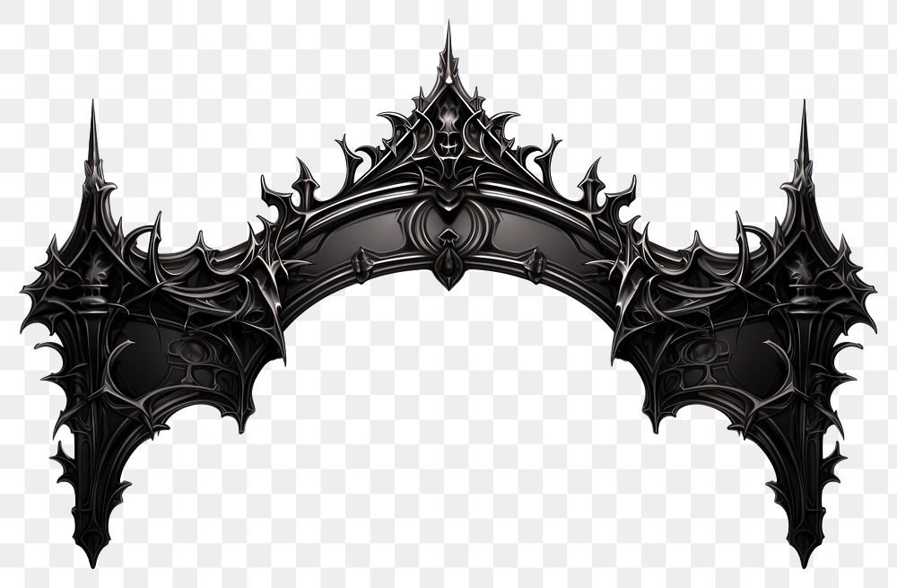 PNG Black classic gothic architectural decorative frame architecture monochrome weaponry