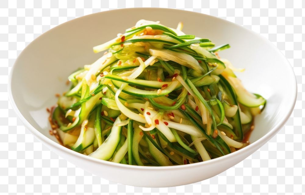 PNG Korean-Scallion-Salad salad plate food. AI generated Image by rawpixel.