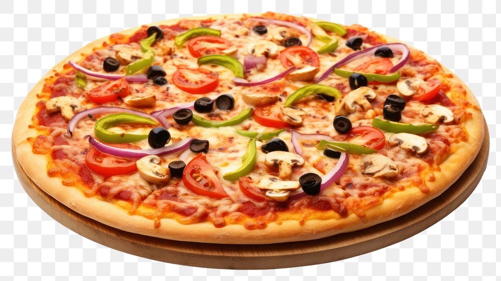 PNG Vegetarian pizza food white background mozzarella. AI generated Image by rawpixel.desktop wallpaper