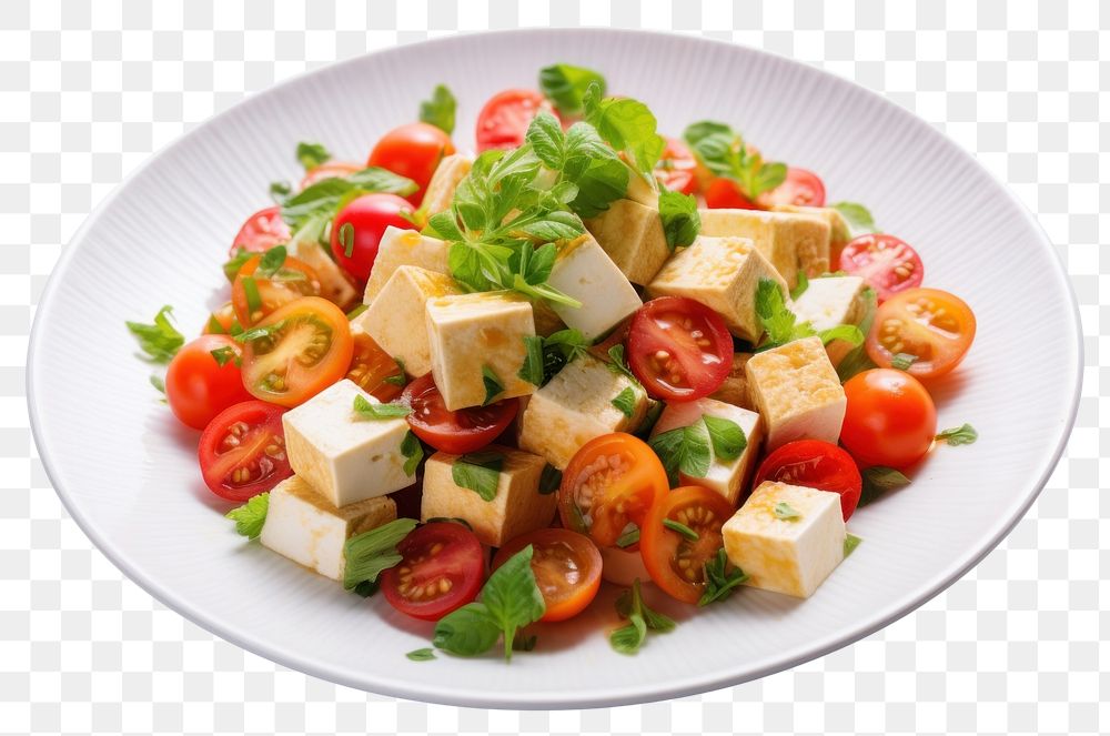 PNG Silken Tofu Salad salad food plate. 