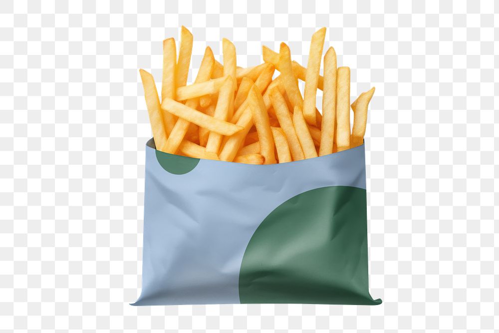 French fries bag png, transparent background