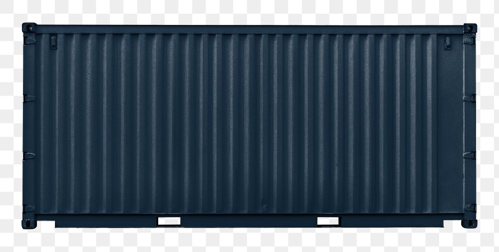 PNG blue shipping container, design element, transparent background