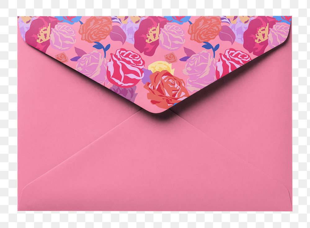 PNG pink envelope, design element, transparent background