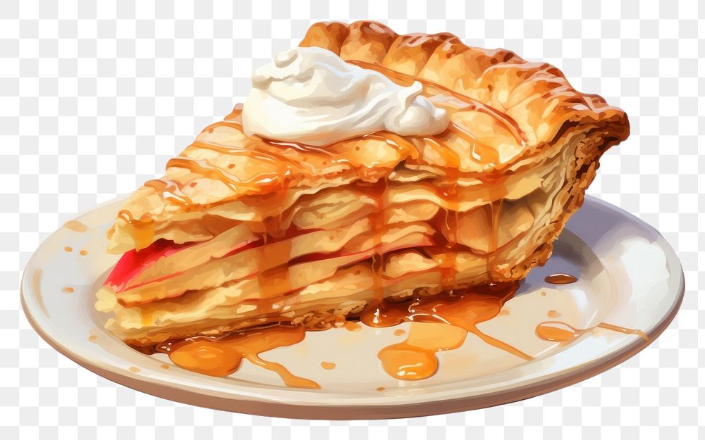 PNG Apple pie dessert pastry cream. AI generated Image by rawpixel.