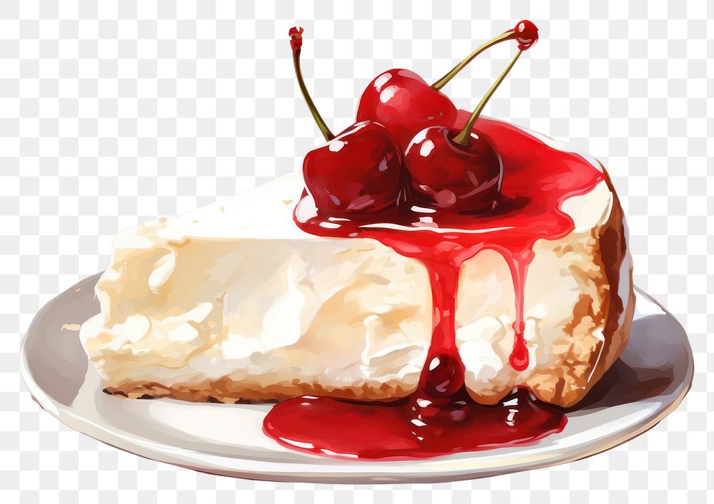 PNG Cheesecake dessert cream fruit. AI generated Image by rawpixel.