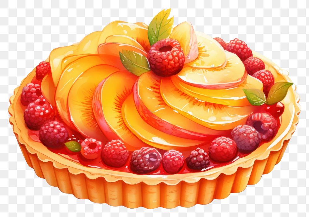 PNG Fruit tart raspberry dessert cream. AI generated Image by rawpixel.