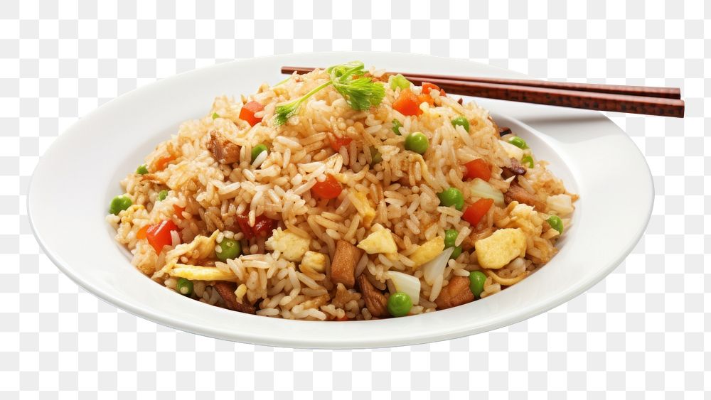 PNG Asian fried rice plate food  