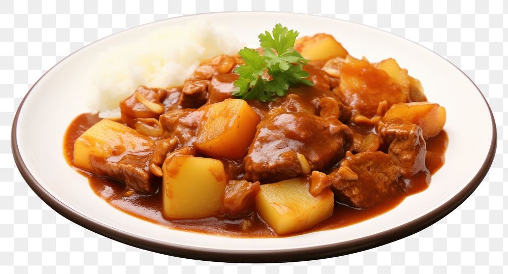 PNG Japanese curry plate food stew. AI generated Image by rawpixel.