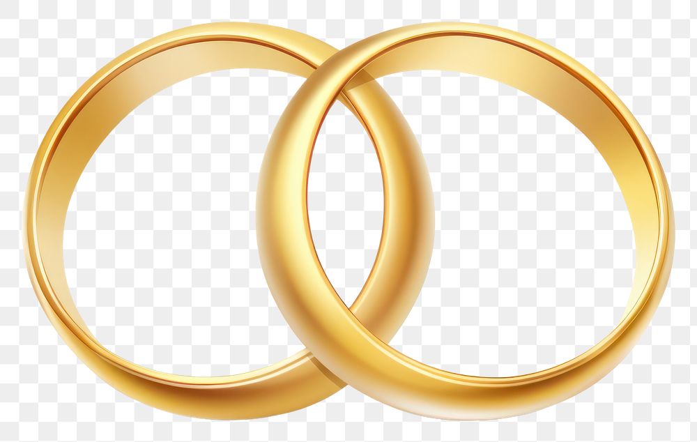 PNG Two golden ring jewelry love white background. AI generated Image by rawpixel.
